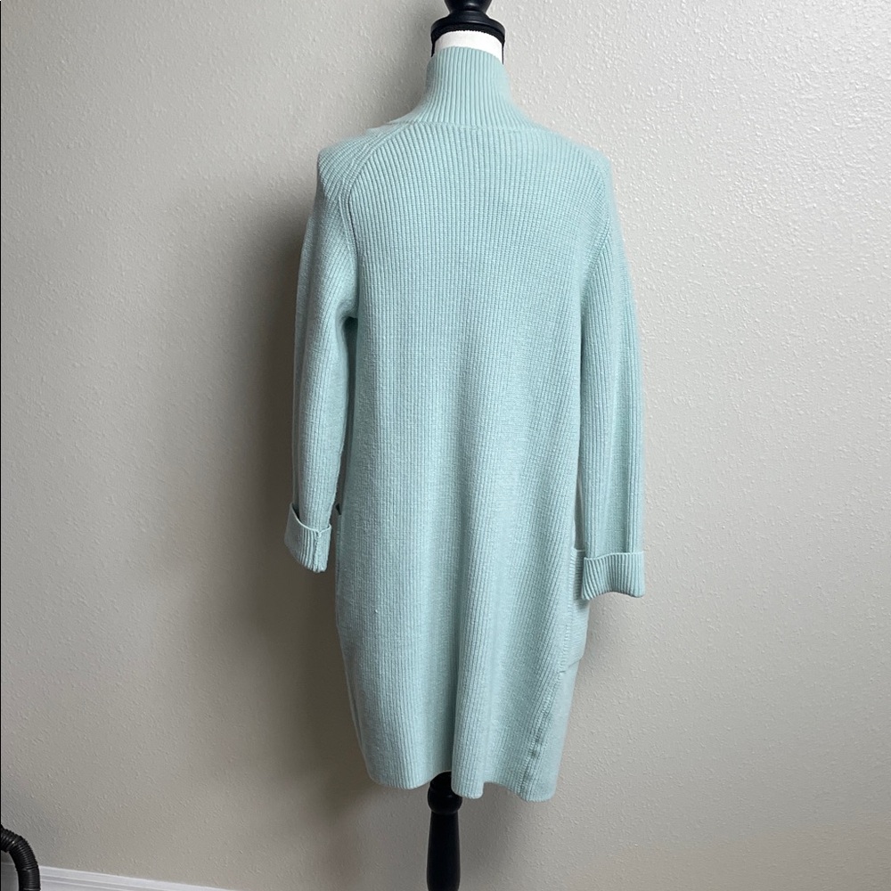ANN TAYLOR Cardigan knit Long Duster sweater with belt seafoam green - Picture 5 of 16
